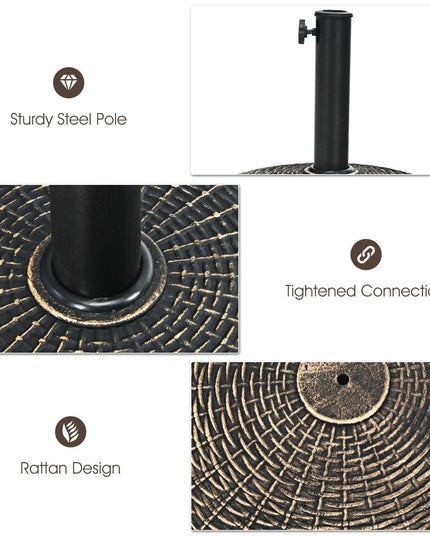 22 LBS Patio Umbrella Base, 18 Inch Round Outdoor Umbrella Stand - Giantexus