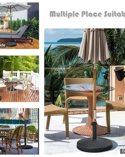 49 LBS Patio Umbrella Stand Black - Giantexus