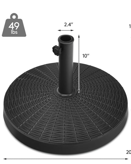 49 LBS Patio Umbrella Stand Black - Giantexus