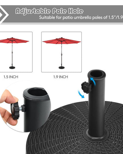 49 LBS Patio Umbrella Stand Black - Giantexus