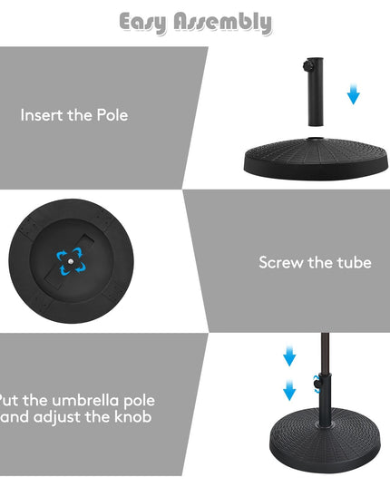 49 LBS Patio Umbrella Stand Black - Giantexus