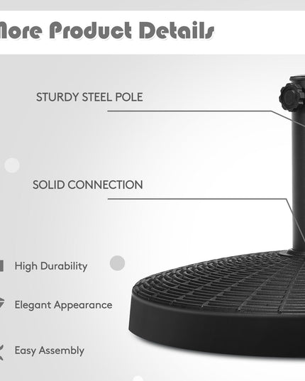 49 LBS Patio Umbrella Stand Black - Giantexus