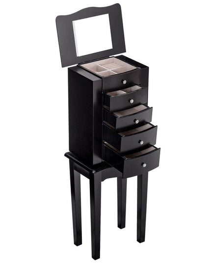 Jewelry Chest Armoire Cabinet Standing with Mirror