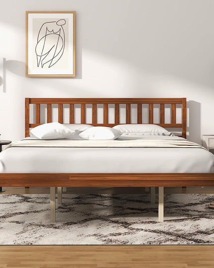 Giantex Wood Bed Frame with Headboard