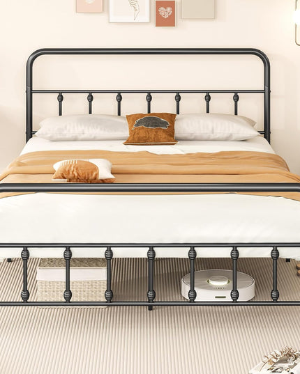 Giantex Metal Platform Bed Frame, Victorian Style Platform Bed with Headboard & Footboard
