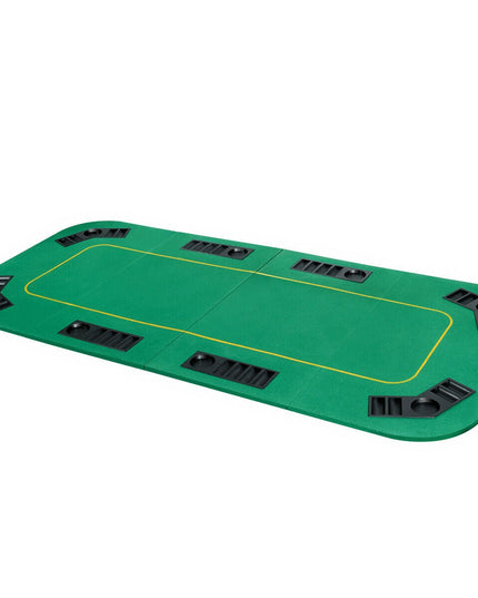 8 Player Poker Table Top, 80"x36" Folding Poker Table Top w/ Storage Bag (Green) - Giantexus