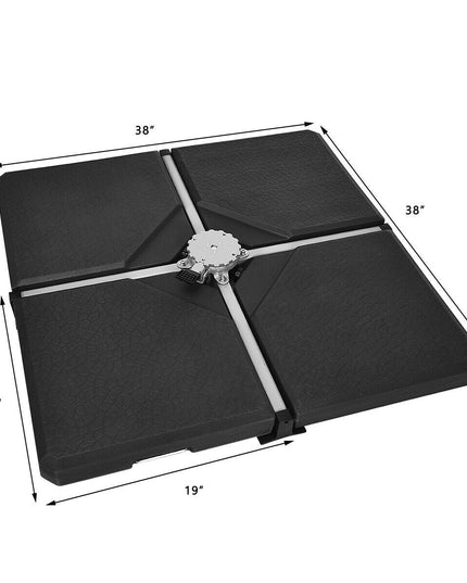 4PCS 238lbs Square Patio Umbrella Base 38"X38" Black - Giantexus