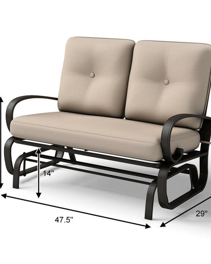 Giantex Loveseat Outdoor Patio Rocking Glider Cushioned 2 Seats