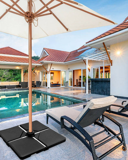 4PCS 238lbs Square Patio Umbrella Base 38"X38" Black - Giantexus