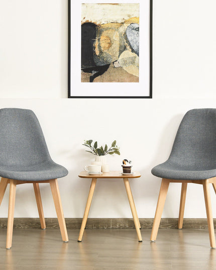 Giantex Set of 2 or 4 Modern Fabric Dining Chairs, Upholstered Accent Chair, Grey
