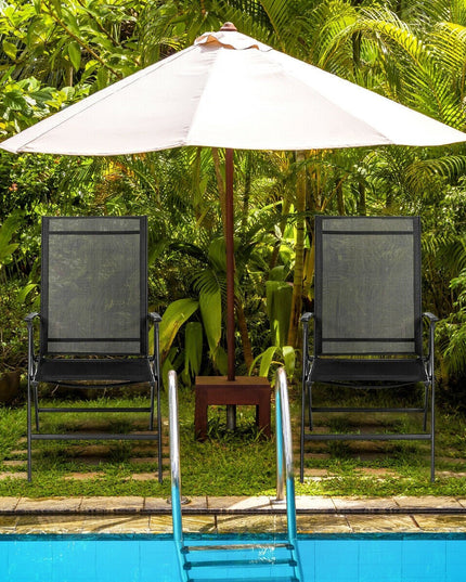 Giantex Set of 2 Patio Dining Chairs, Folding Outdoor Chairs (Black)