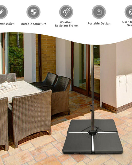 4PCS 238lbs Square Patio Umbrella Base 38"X38" Black - Giantexus