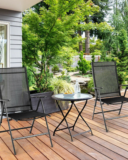 Giantex Set of 2 Patio Dining Chairs, Folding Outdoor Chairs (Black)
