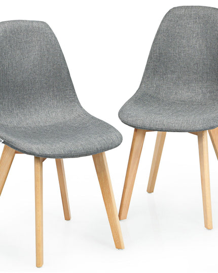 Giantex Set of 2 or 4 Modern Fabric Dining Chairs, Upholstered Accent Chair, Grey