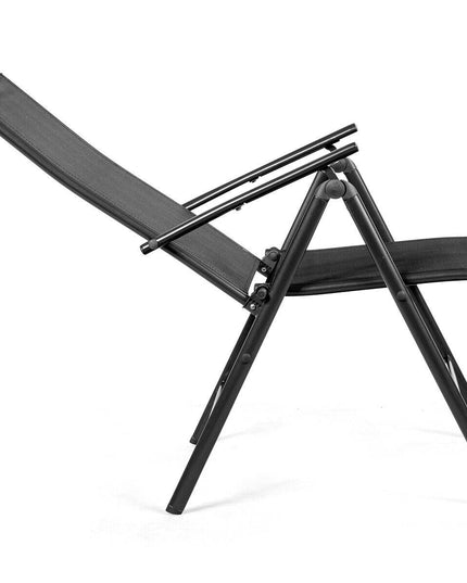 Giantex Set of 2 Patio Dining Chairs, Folding Outdoor Chairs (Black)