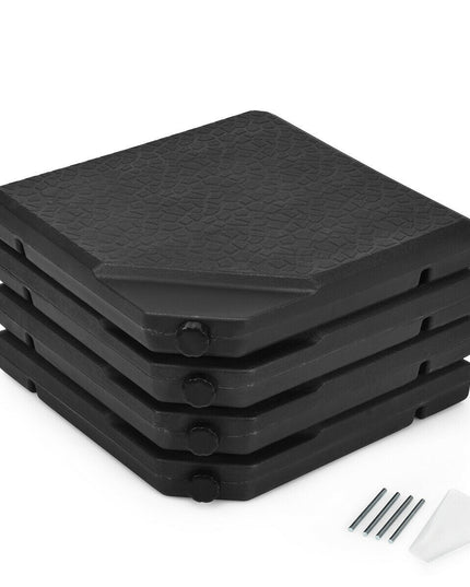 4PCS 238lbs Square Patio Umbrella Base 38"X38" Black - Giantexus