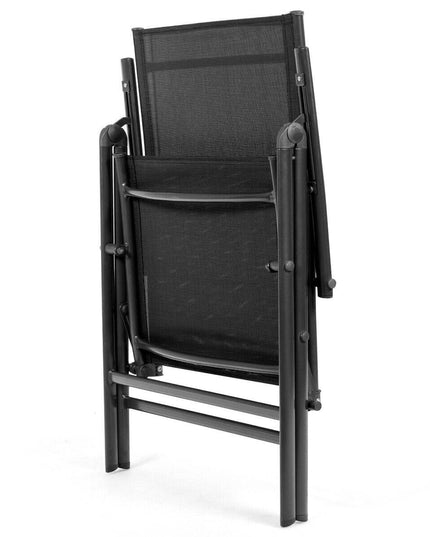 Giantex Set of 2 Patio Dining Chairs, Folding Outdoor Chairs (Black)