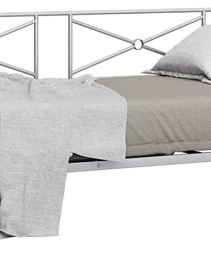 Giantex Metal Daybed Frame Twin Size, for Living Room Bedroom Guest Room, Easy Assembly, Black & White