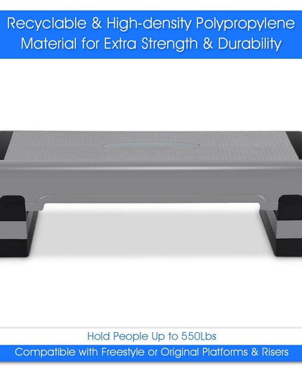 Giantex 35" Aerobic Step, Non-Slip Surface, Height-Adjustable 6" - 8" - 10" Step Aerobics Platform - Giantexus