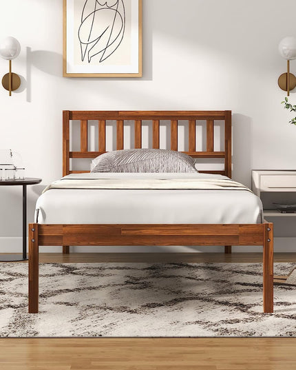 Giantex Wood Bed Frame with Headboard