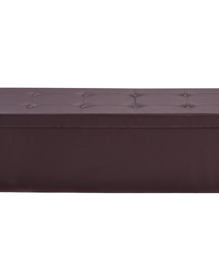 Giantex 45" Folding Storage Ottoman Bench, Faux Leather