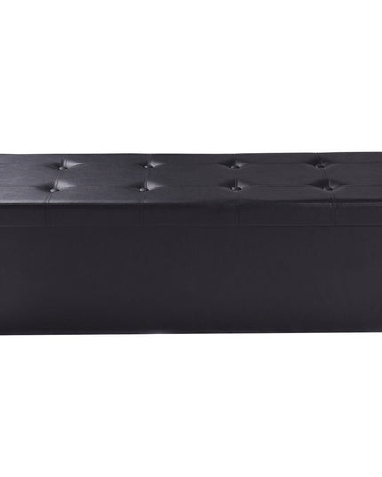 Giantex 45" Folding Storage Ottoman Bench, Faux Leather