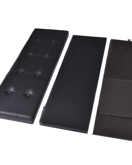 Giantex 45" Folding Storage Ottoman Bench, Faux Leather